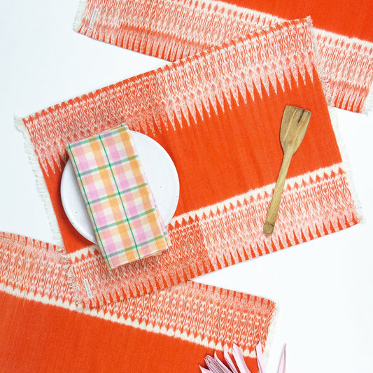 Gabriela Jaspe Placemats - Orange