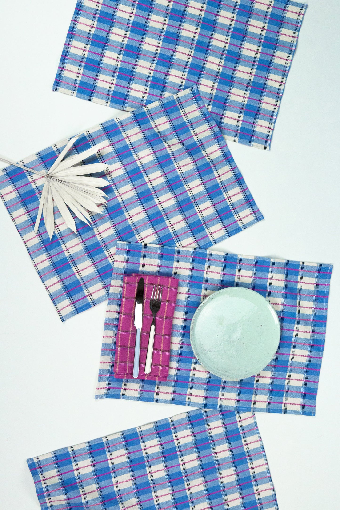 San Andres Gingham Blue & White Placemat