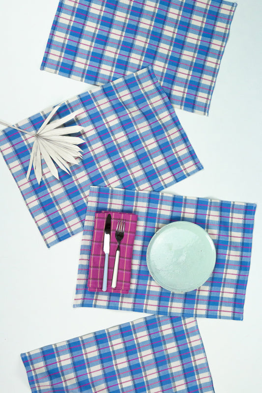 San Andres Gingham Blue & White Placemat