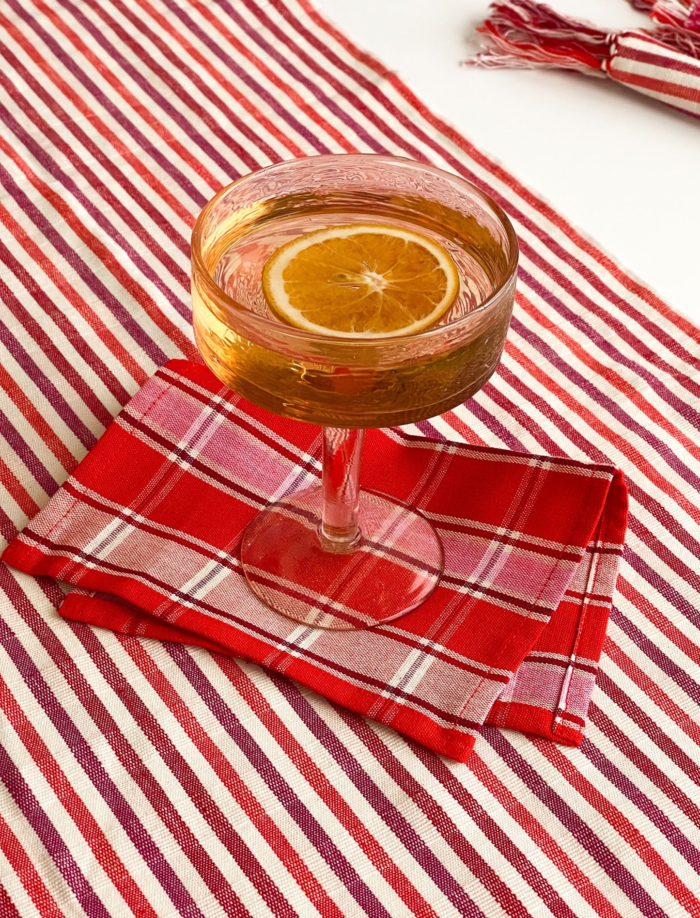 Camila Plaid Cocktail Napkins, Set of 4