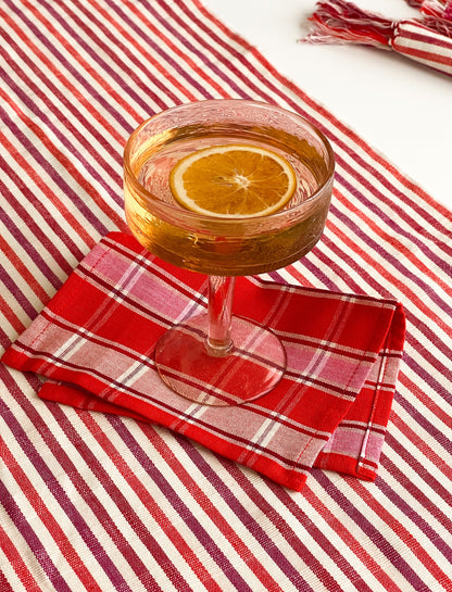 Camila Plaid Cocktail Napkins, Set of 4