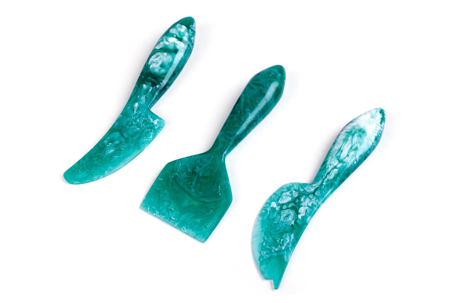 Resin Cheese Knife, Green (Set of 3)- 6 Inches