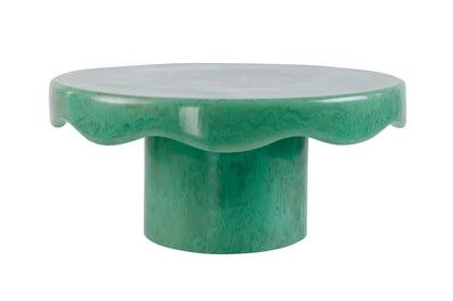 Scallop Resin Cake stand, Green- 9.5x4.5 Inches