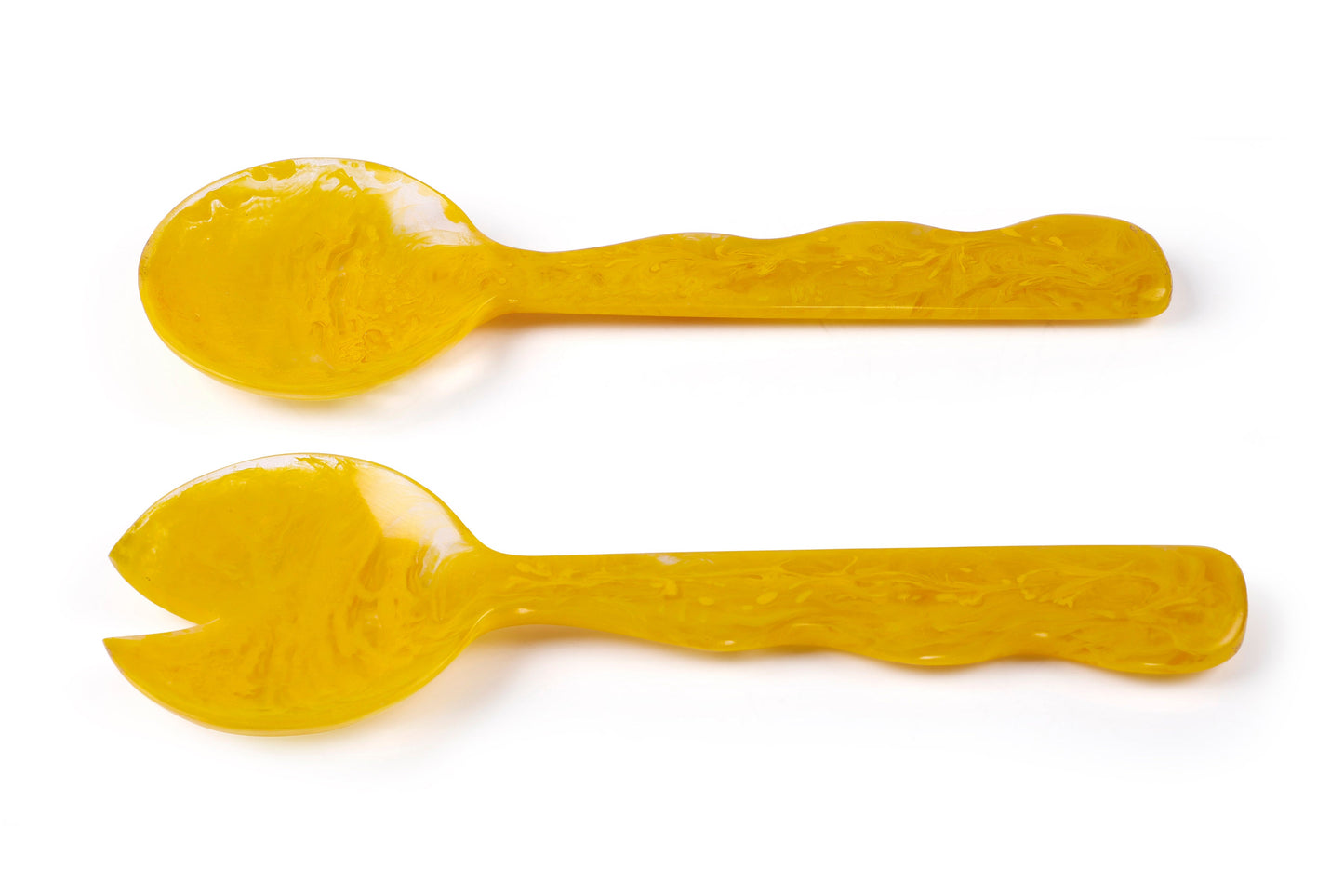 Resin Salad Server- Mustard (Set of 2), 12.40 x 3.93 Inches