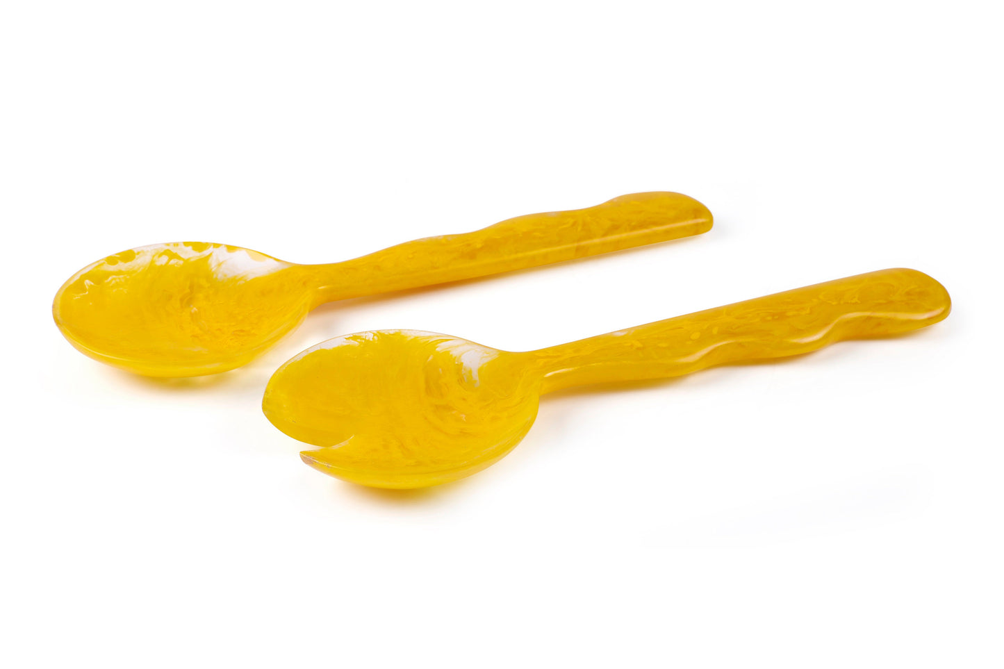 Resin Salad Server- Mustard (Set of 2), 12.40 x 3.93 Inches