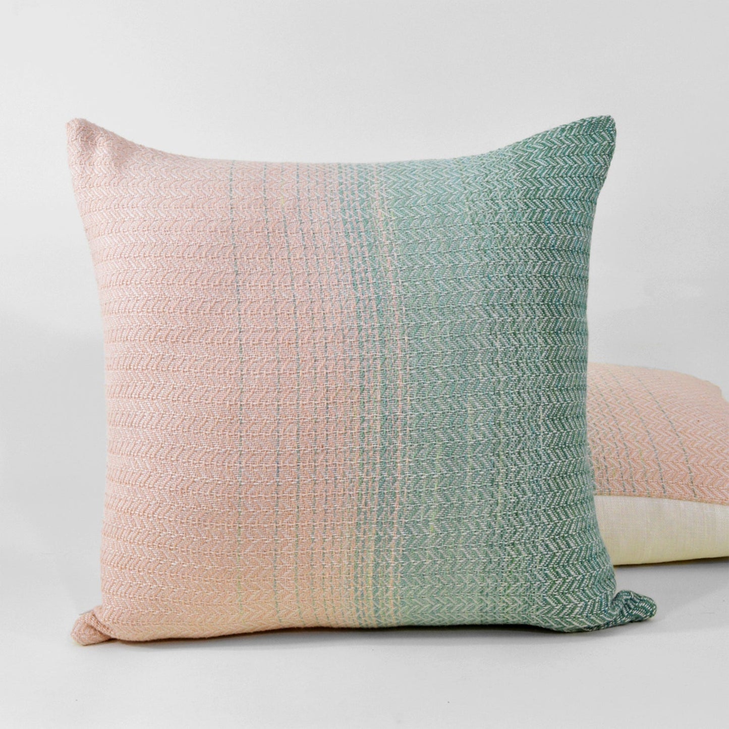 Green Horizon Throw Pillow