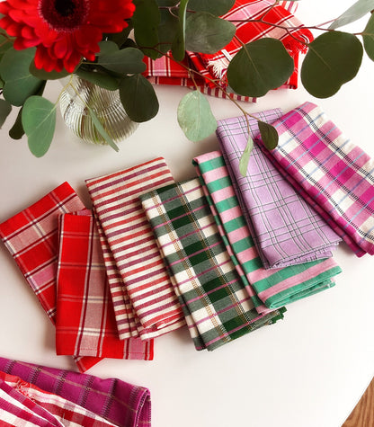 Camila Plaid Cocktail Napkins, Set of 4