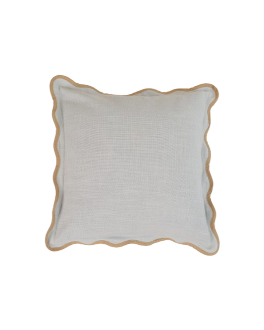 Scallop Accent Cushion 16x16 Inches, Grey