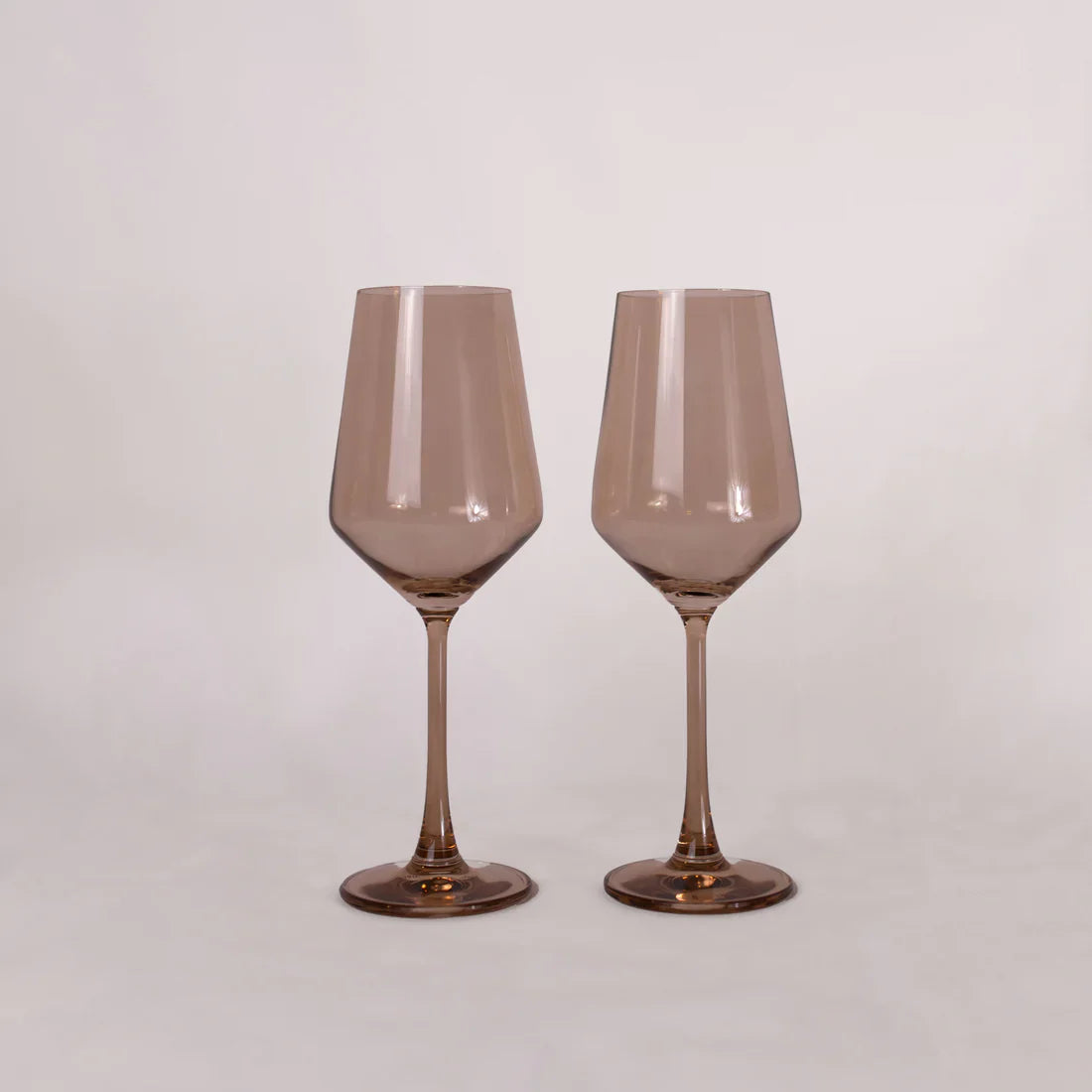 set of two brown sugar colored wine glasses