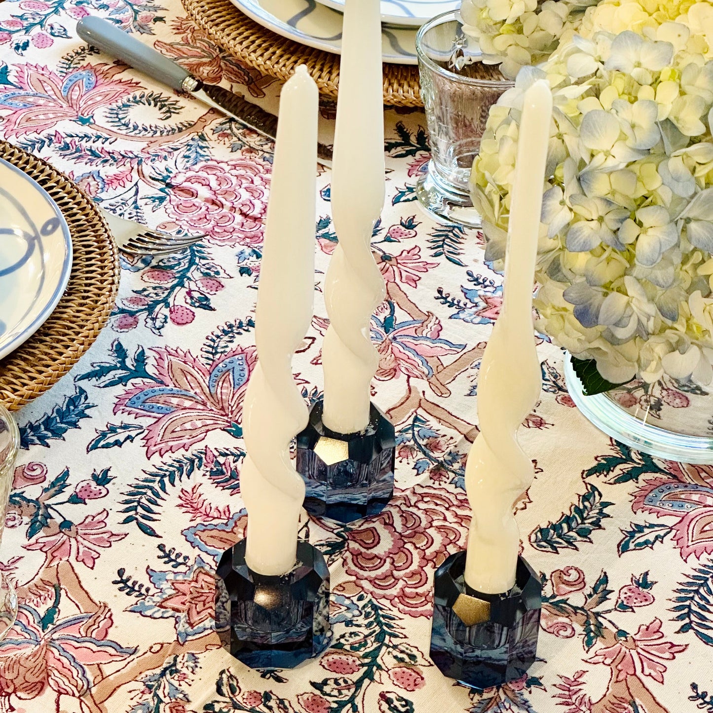 HOLLIS CANDLE HOLDERS, BLUE (SET OF 2)