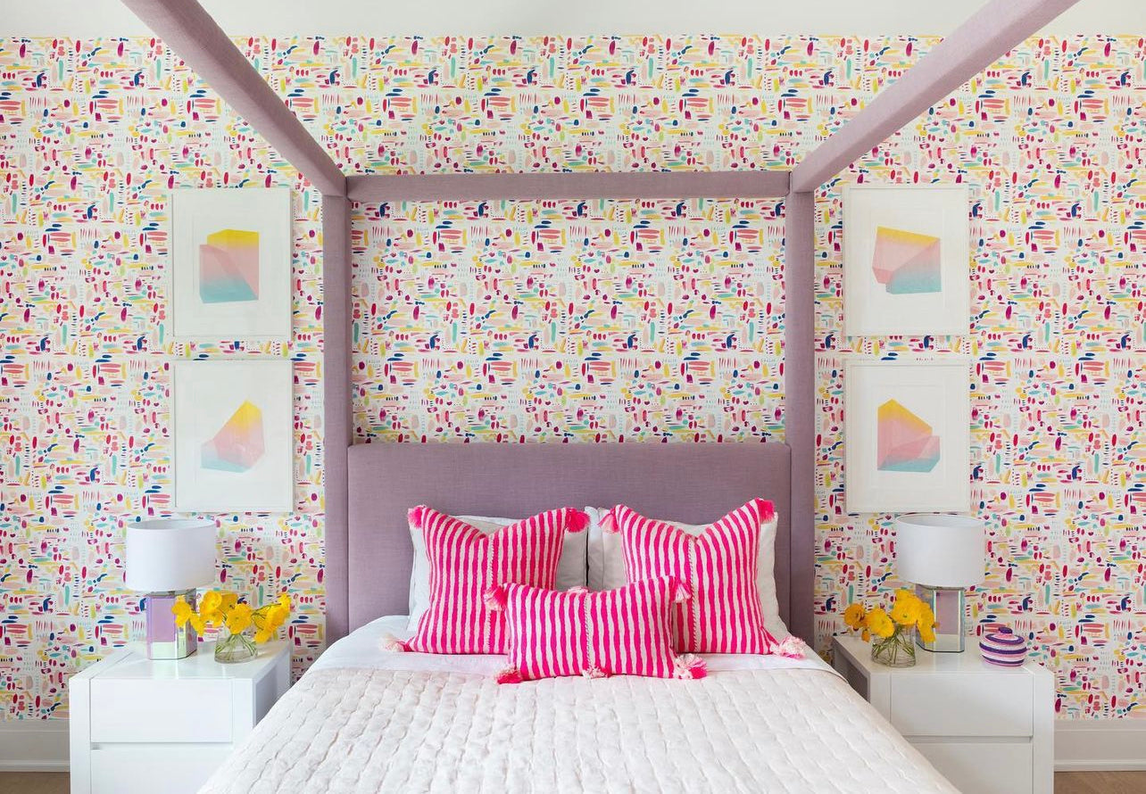 Antigua Pillow - Neon Pink and Yellow