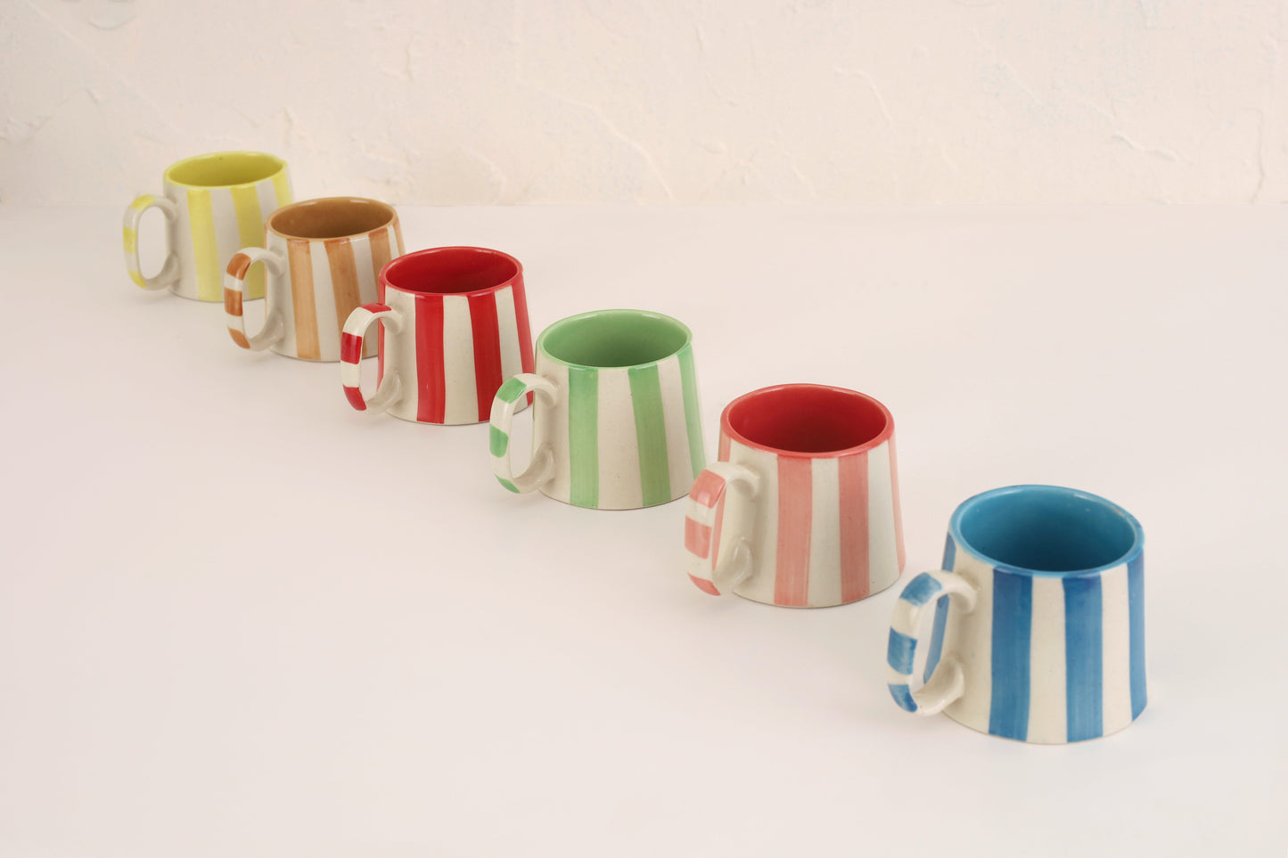 Ceramic Green Stripe  Coffee cup- 220ml (SET OF 4)