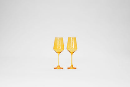 Sunshine Yellow -  Stemless Colored Wine Glass