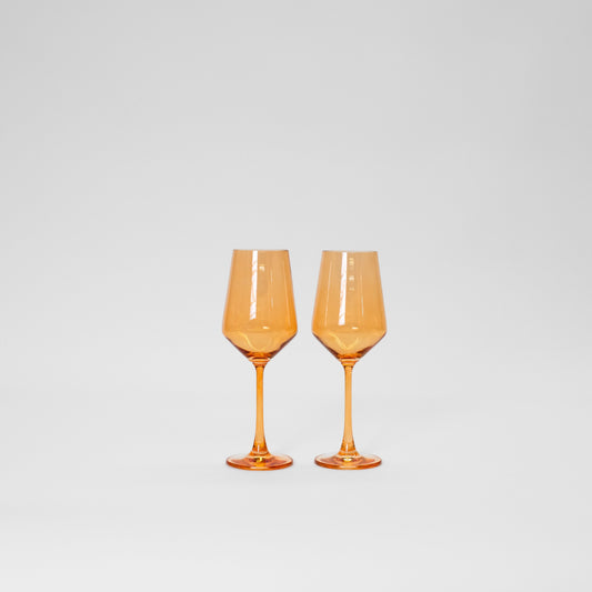 Colored Wine Glasses - Creamsicle Set of 2