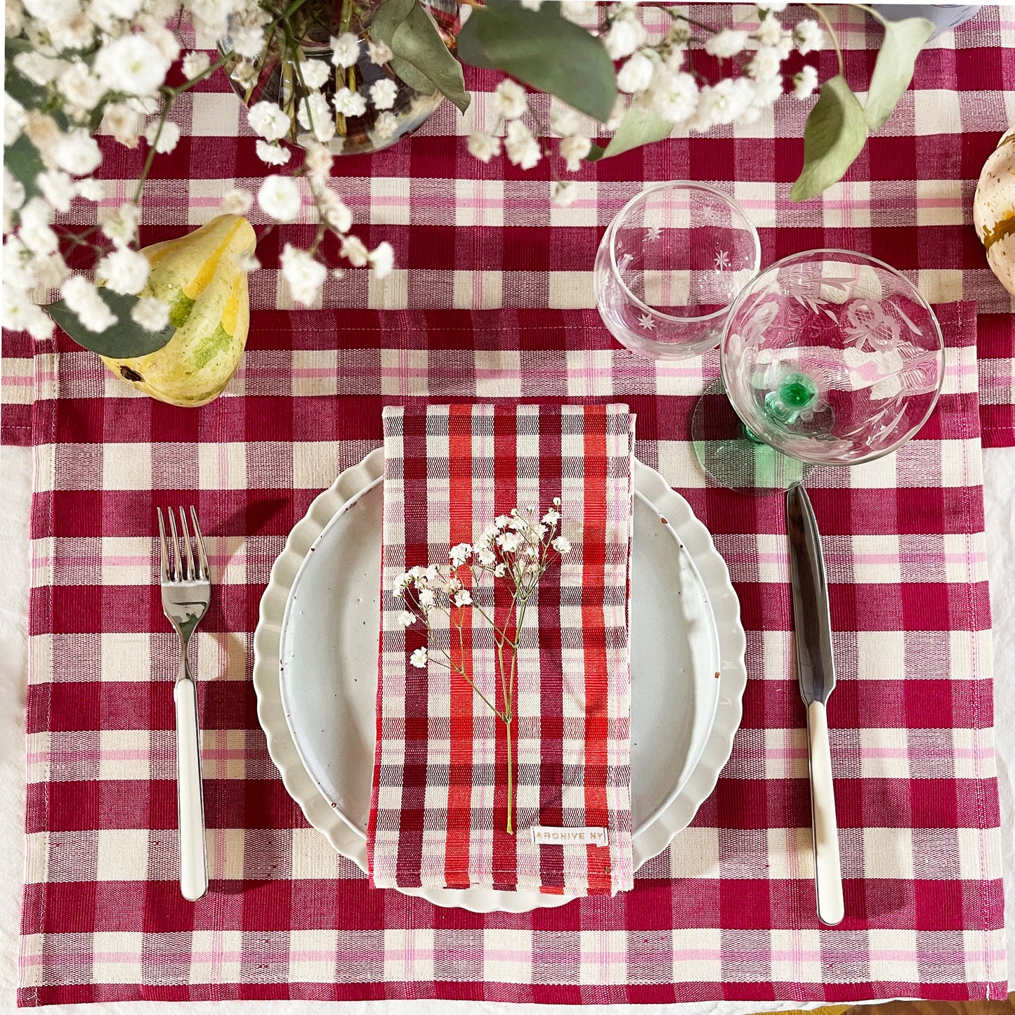 Abigail Plaid Placemat Set