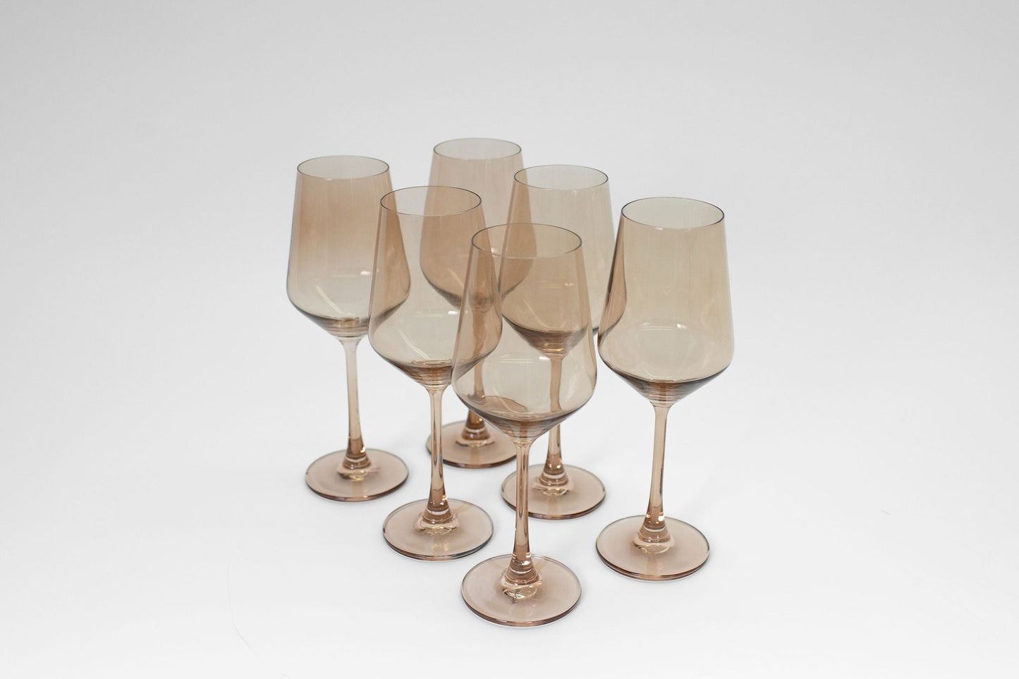 Colored Wine Glasses Set of 6 - Brown Sugar