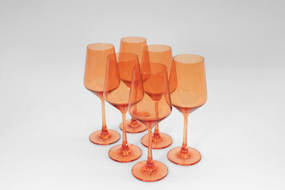 Colored Wine Glasses - Aperol Orange Set of 2