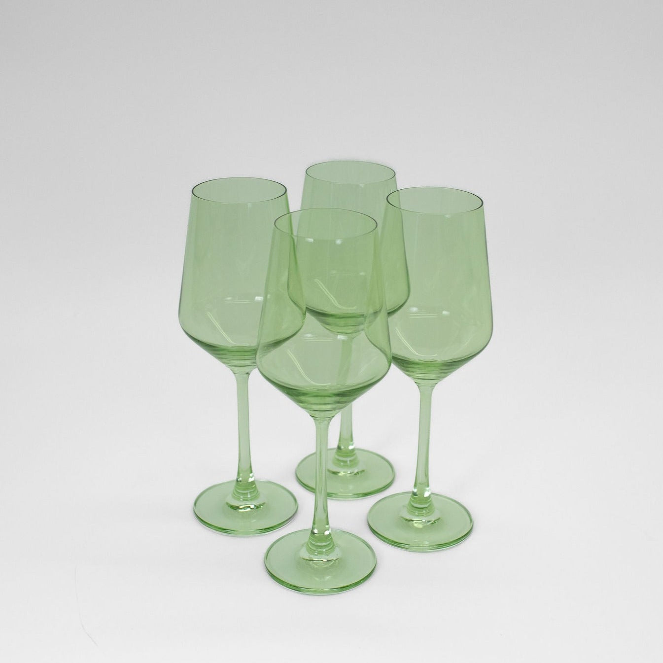 Colored Wine Glass Matcha Green - Set of 4