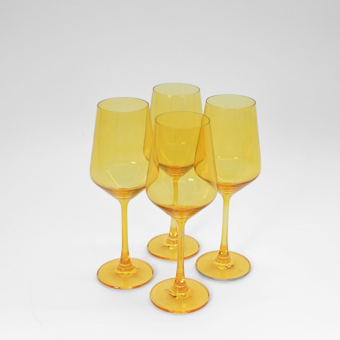 Sunshine Yellow - Set of 4 Colored Wine Glasses