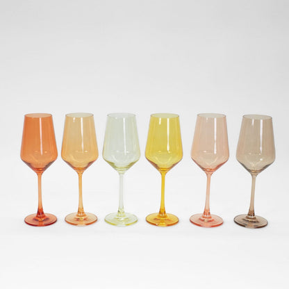 Golden Hour Collection - Ombre Set of 6 Colored Wine Glass