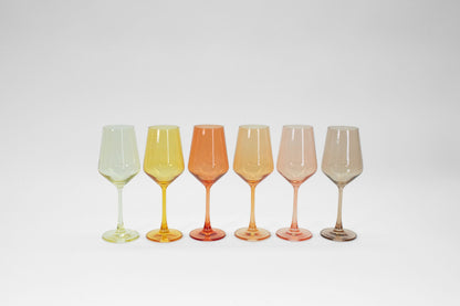 Golden Hour Collection - Ombre Set of 6 Colored Wine Glass