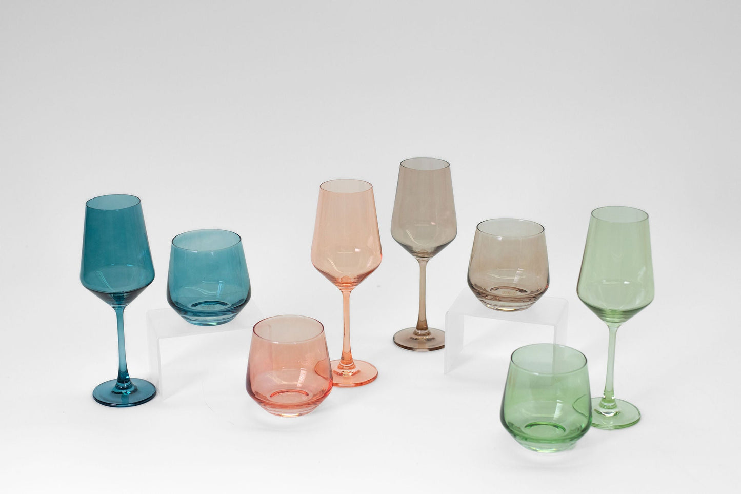 Container Store Set of 4 - Colored Wine Glasses