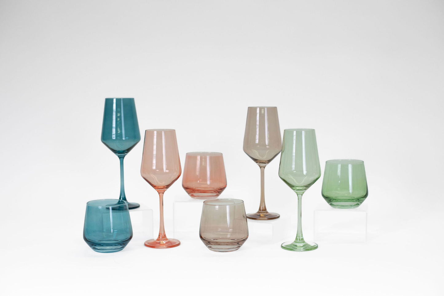 Container Store Set of 4 - Colored Wine Glasses