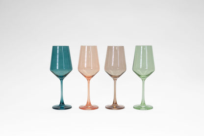 Container Store Set of 4 - Colored Wine Glasses