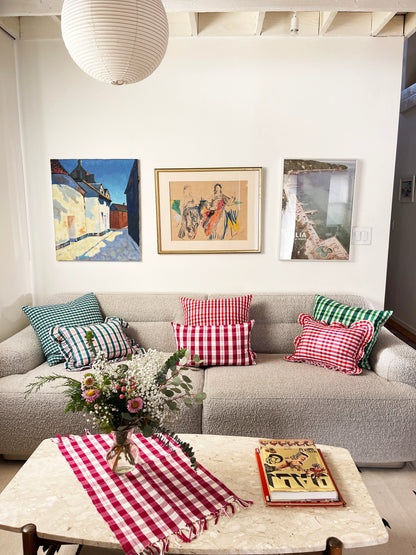 Josefina Ruffle Plaid Pillows