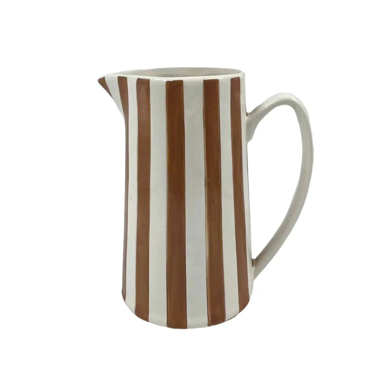 BROWN & WHITE STRIPE PITCHER