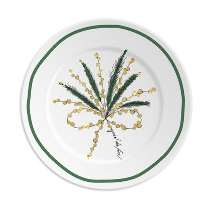 Bouquet Green Dessert Plates Set of 2