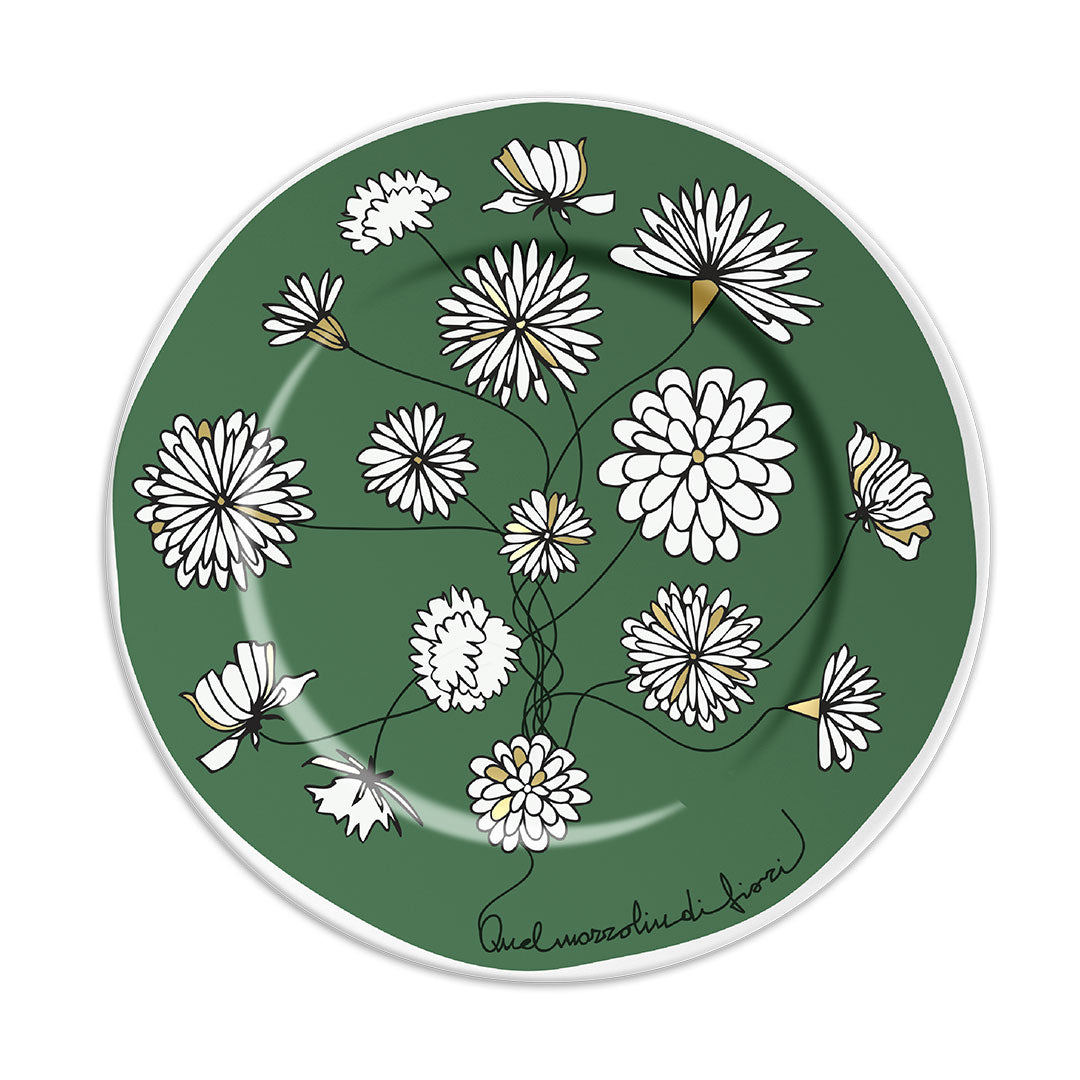 Bouquet Green Dessert Plates Set of 2