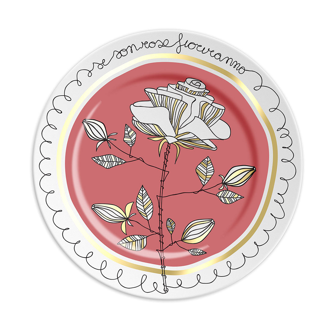 Bouquet Pink Dessert Plates Set of 2