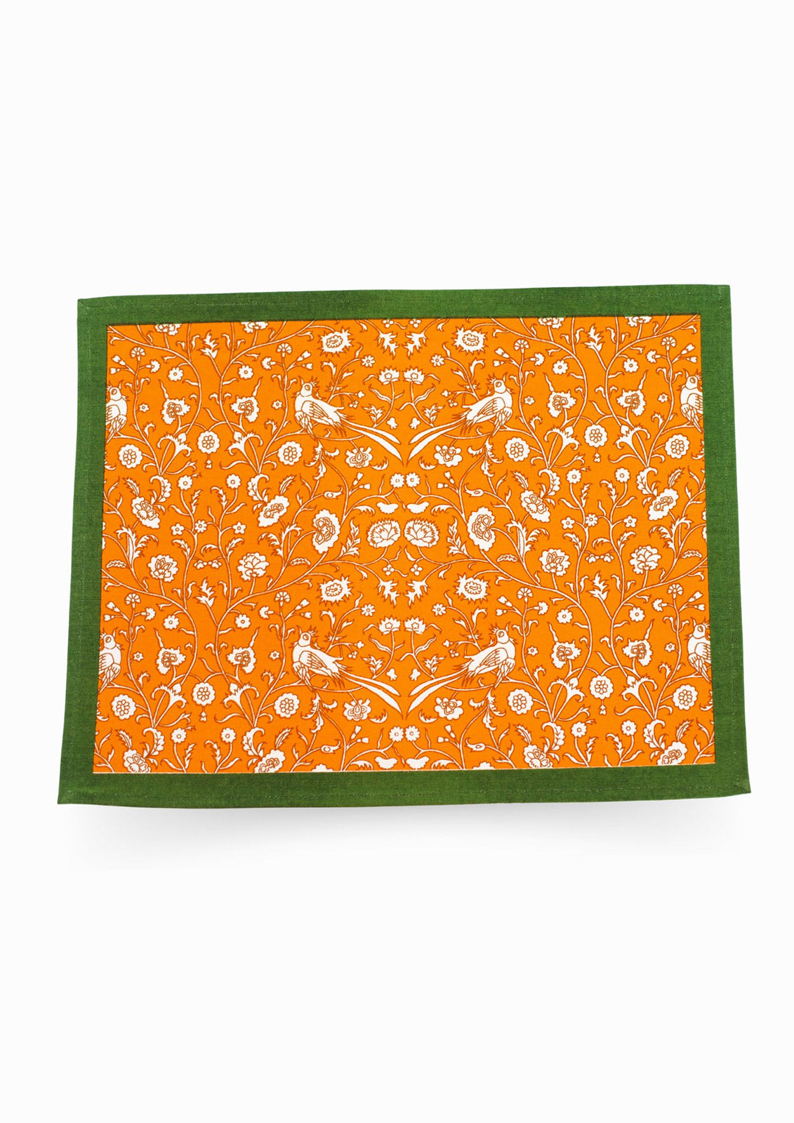 Birds of a Feather Orange Blockprint Placemat