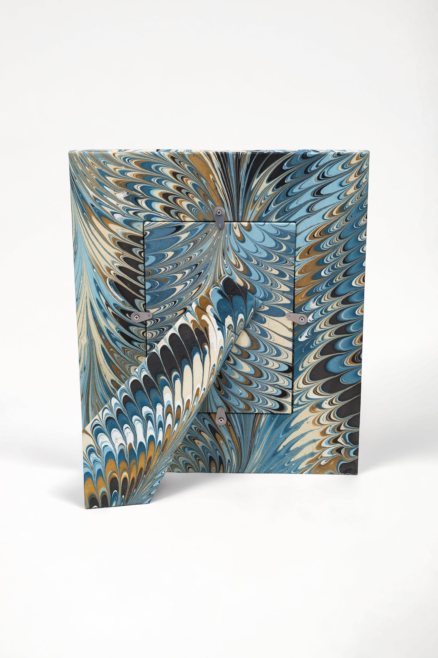 Hand-Marbled Large Wall Picture Frame in Nila Feathers, 5x7