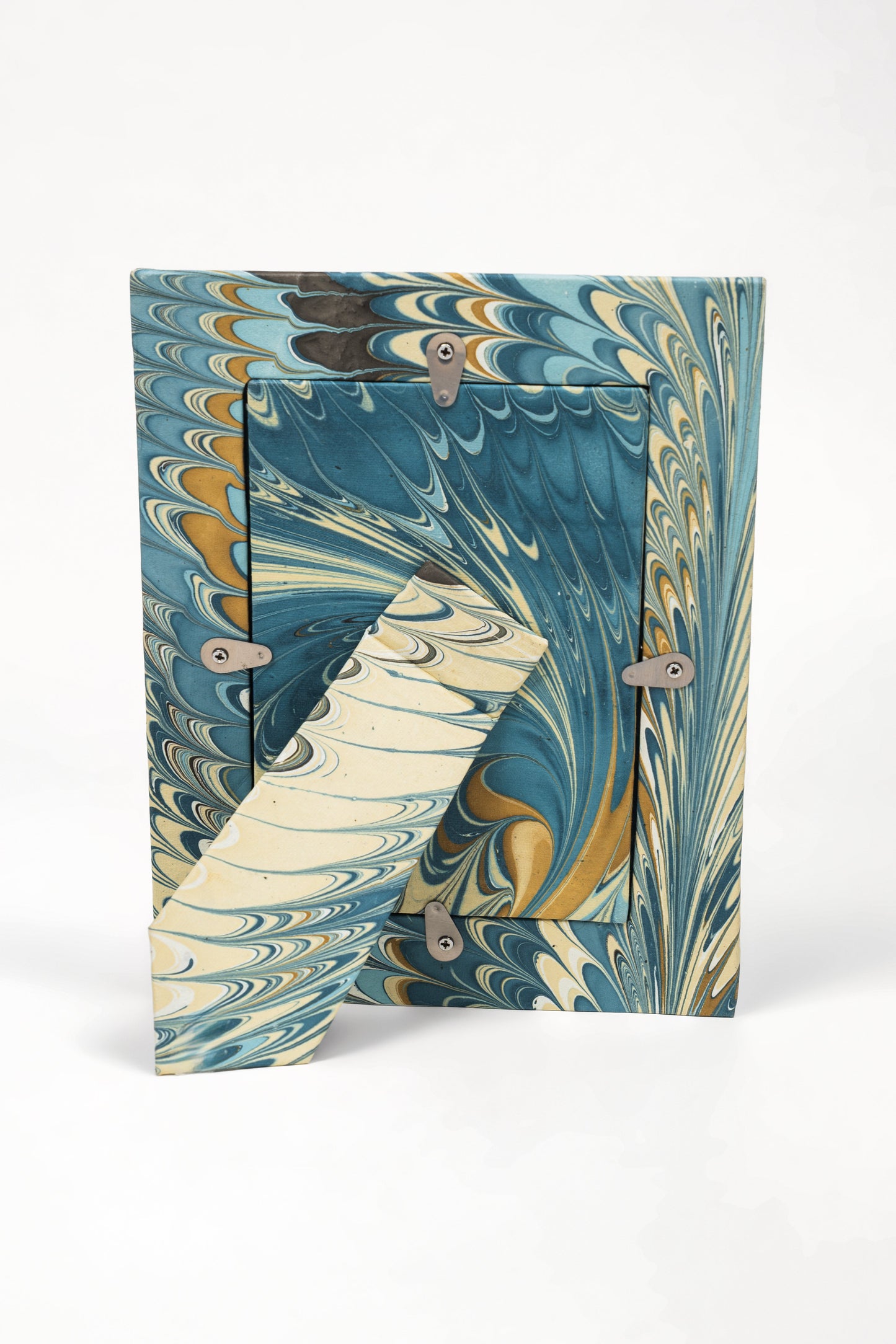 Hand-Marbled Picture Frame in Nila Feathers, 4x6