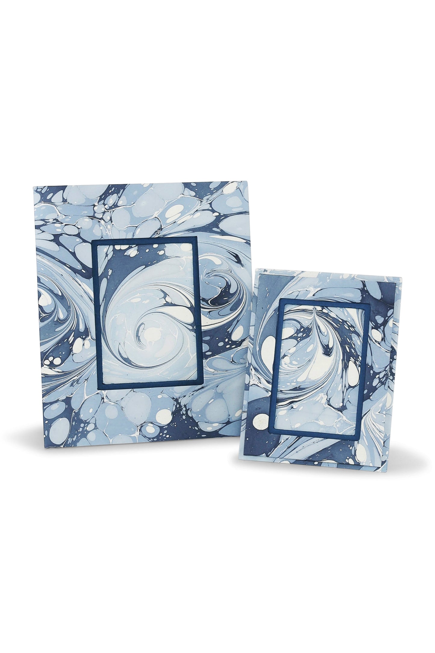 Hand-Marbled Large Wall Picture Frame in Ocean Wave, 5x7