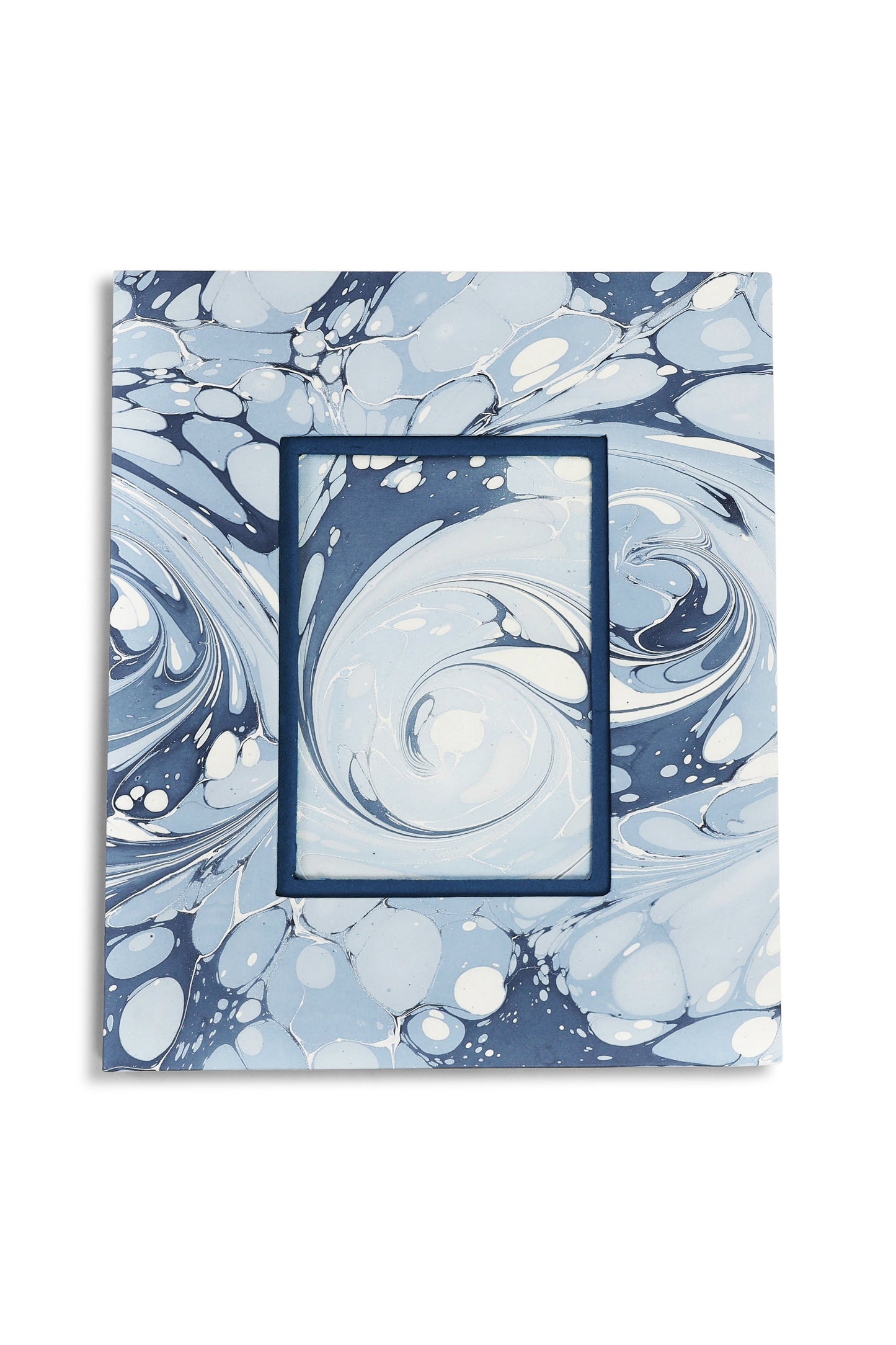 Hand-Marbled Large Wall Picture Frame in Ocean Wave, 5x7