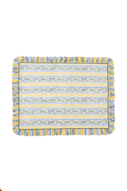 Provence Blockprint Placemat in Butter Yellow