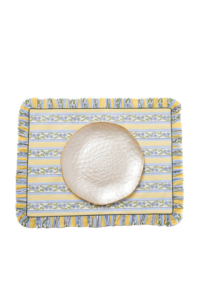 Provence Blockprint Placemat in Butter Yellow