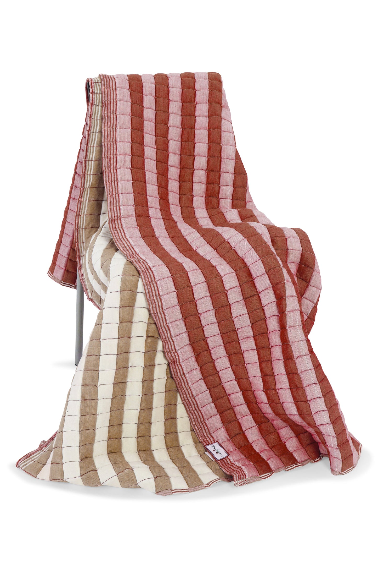 Dusty Pink & Taupe Reversible Sujani Quilt