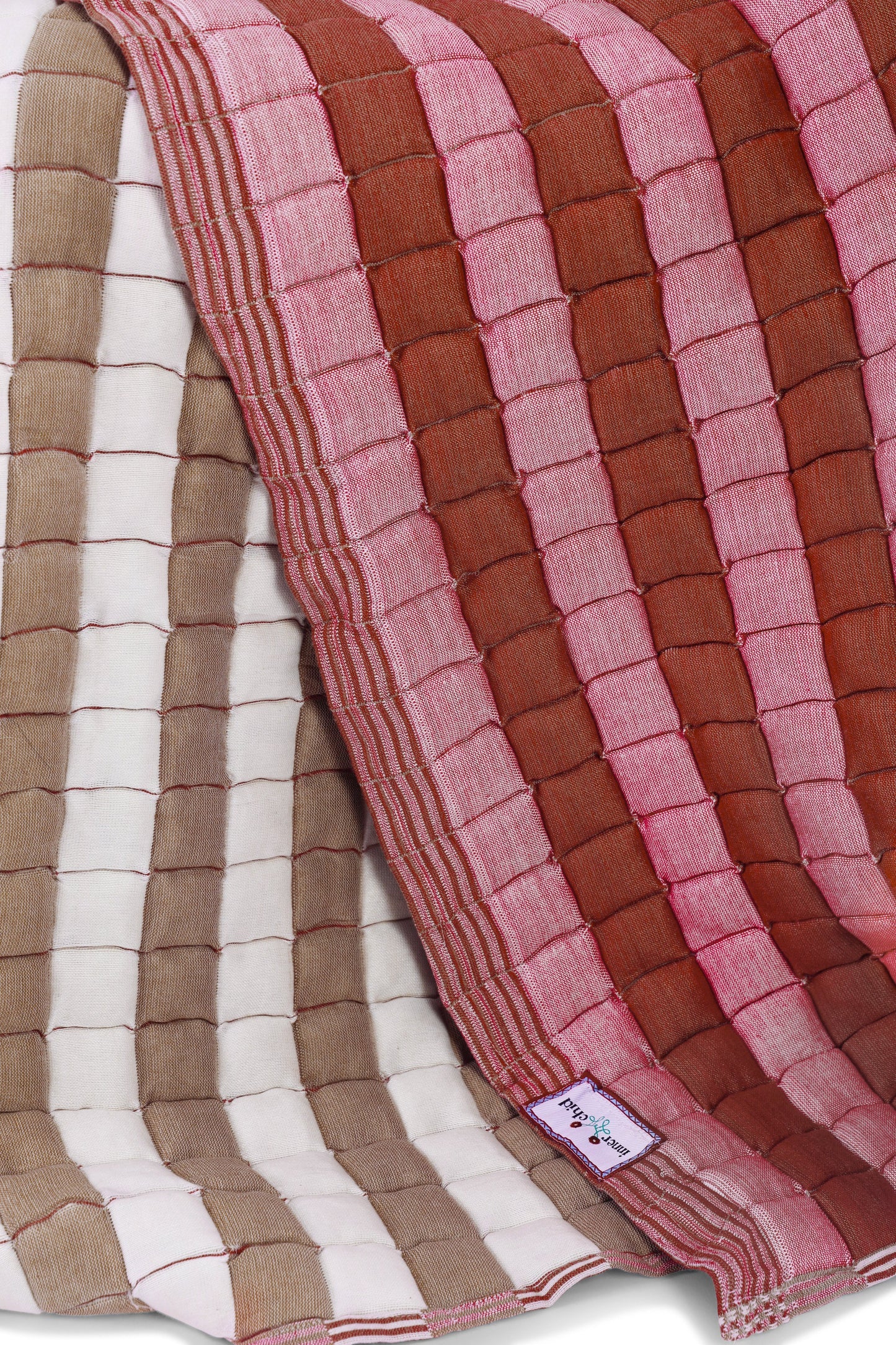 Dusty Pink & Taupe Reversible Sujani Quilt