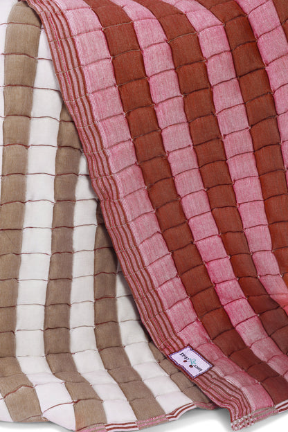 Dusty Pink & Taupe Reversible Sujani Quilt