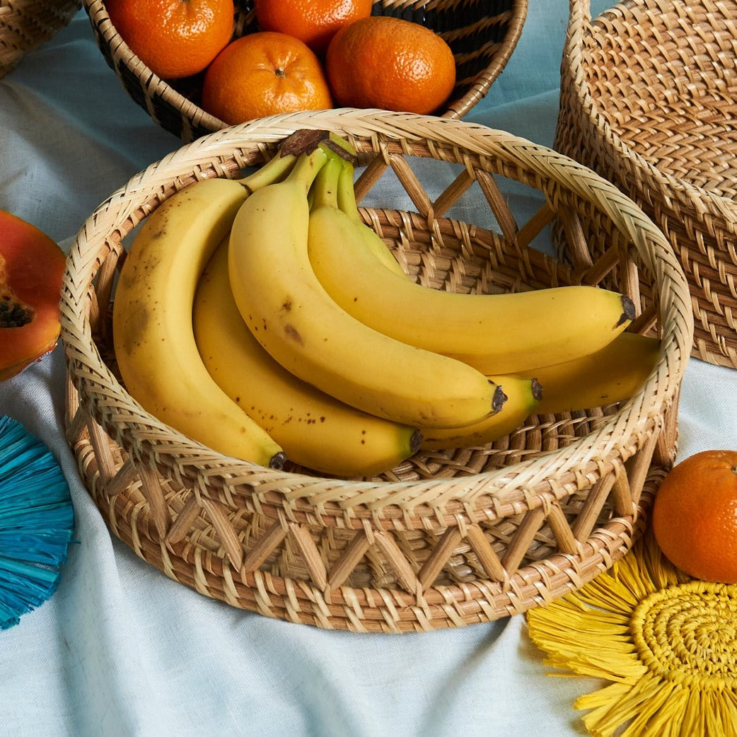 Alon Woven Rattan Basket Tray