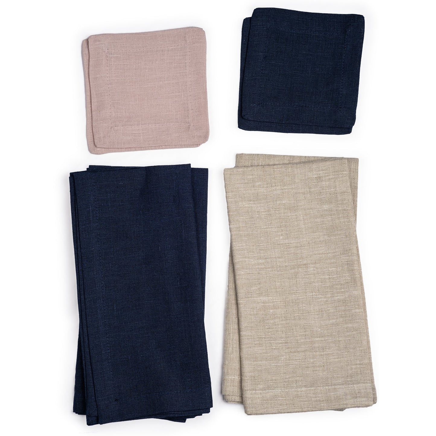 Organic Linen Cocktail Napkin Set of 2