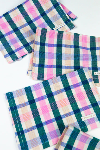 Lola Plaid Cocktail Napkin, Set of 4