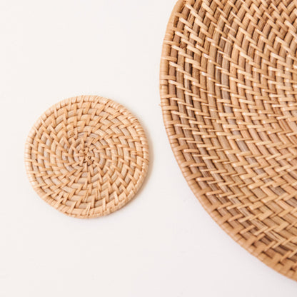 Laguna Woven Rattan Coasters, Set of 2