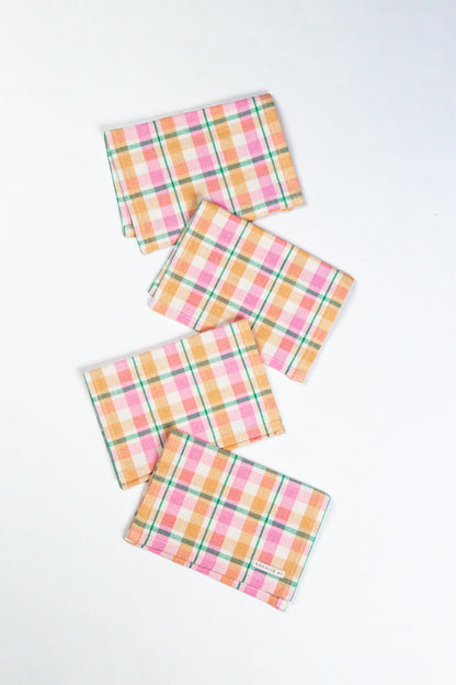 Marguerite Plaid Cocktail Napkin, Set of 4