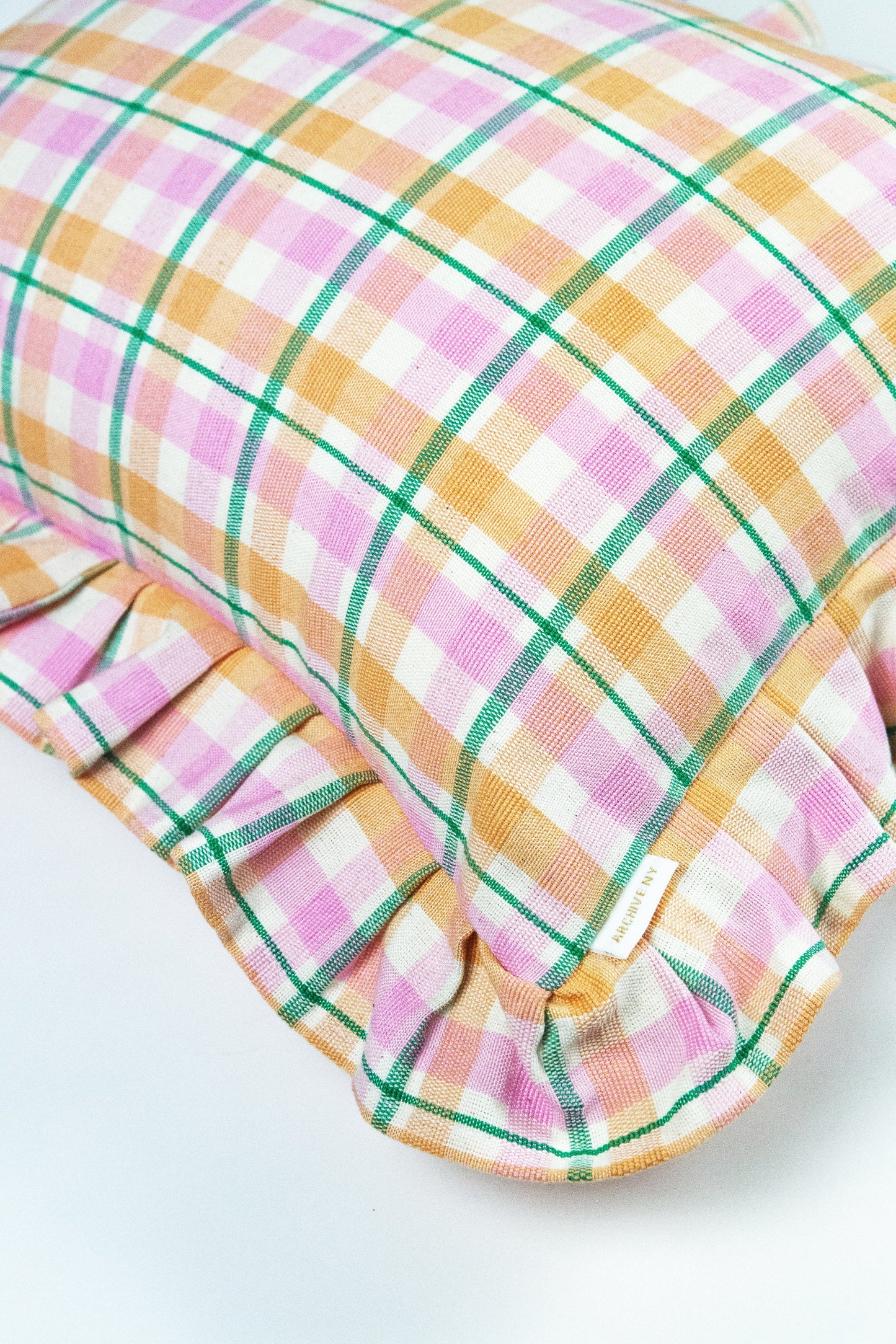 Marguerite Ruffle Plaid Pillow