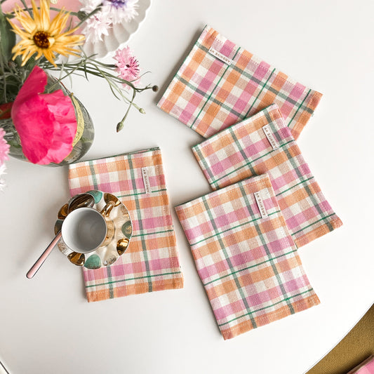Marguerite Plaid Cocktail Napkin, Set of 4